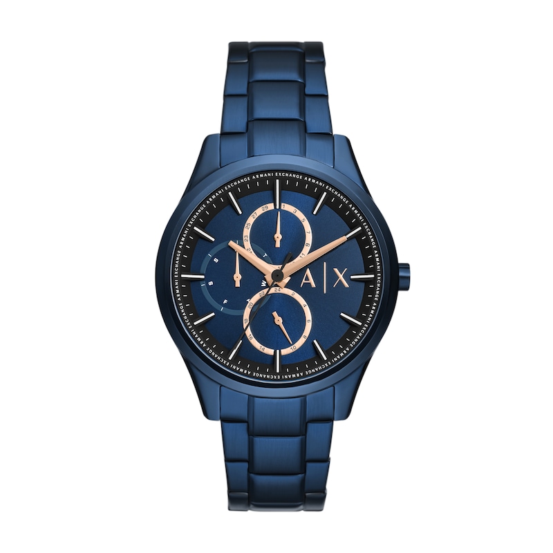 Armani Exchange Men's Blue Tone Stainless Steel Bracelet Watch