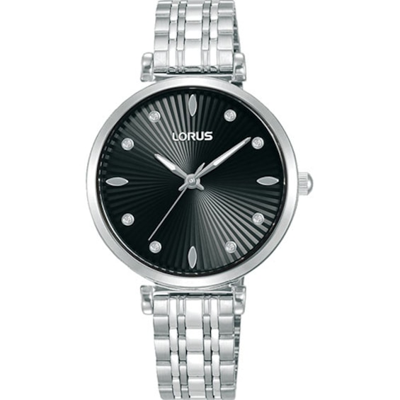 Lorus Signature Women's Black Dial Stainless Steel Bracelet Watch