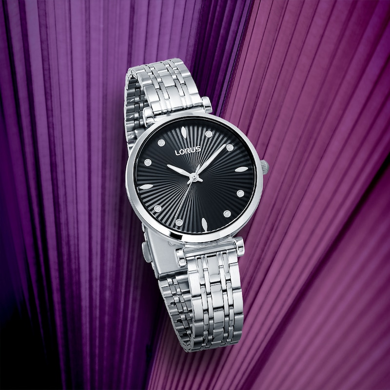 Main Image 3 of Lorus Signature Ladies' Black Dial Stainless Steel Bracelet Watch