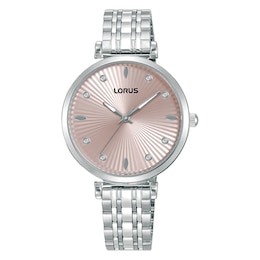 Lorus Signature Ladies' Pink Dial Stainless Steel Bracelet Watch