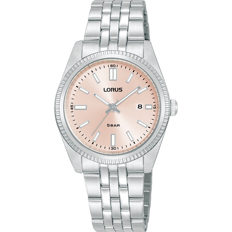 Lorus Heritage Ladies' Pink Dial Stainless Steel Bracelet Watch