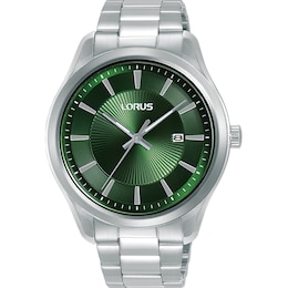 Lorus Signature Men's Green Dial Stainless Steel Bracelet Watch