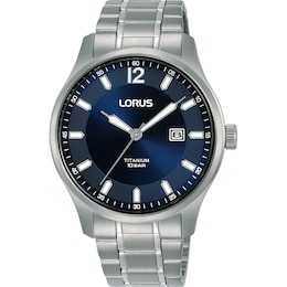 Lorus Titanium Men's Blue Dial Bracelet Watch