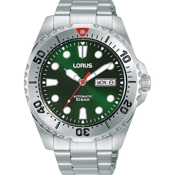 Lorus Automatic Men's Green Dial Stainless Steel Bracelet Watch