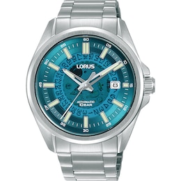 Lorus Automatic Men's Translucent Blue Dial Stainless Steel Bracelet Watch