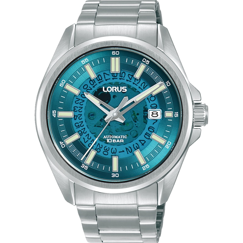 Lorus Automatic Men's Translucent Blue Dial Stainless Steel Bracelet Watch