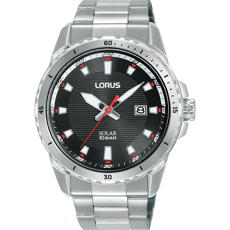 Main Image 1 of Lorus Solar Men's Black Dial Stainless Steel Bracelet Watch