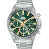Thumbnail Image 1 of Lorus Solar Men's Chronograph Green Dial Stainless Steel Bracelet Watch