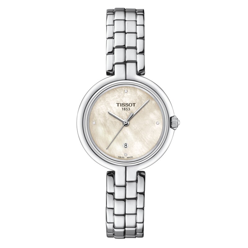 Tissot Flamingo Ladies' MOP Diamond Dial Stainless Steel Watch