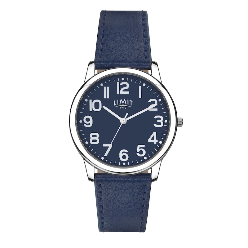 Main Image 2 of Limit Men's Silver Tone & Navy Blue Strap Watch