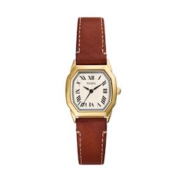 Fossil Harlow Ladies' Octagonal Dial Brown Leather Watch
