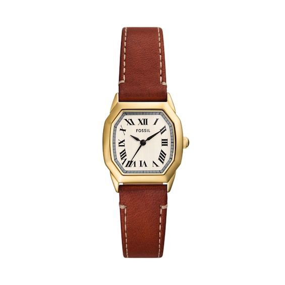 Fossil Harlow Women's Octagonal Dial Brown Leather Watch