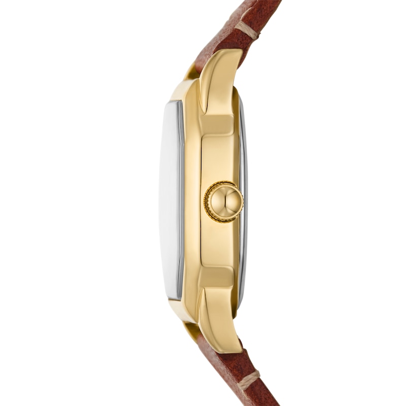 Main Image 3 of Fossil Harlow Ladies' Octagonal Dial Brown Leather Watch