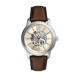 Fossil Heritage Men's Automatic Brown Leather Strap Watch