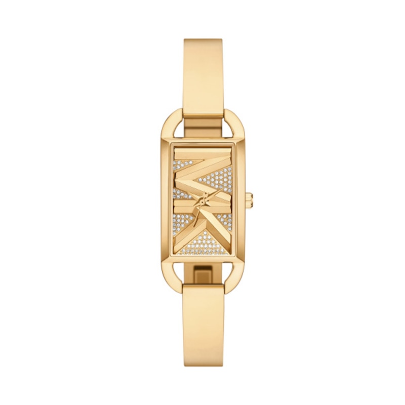Main Image 1 of Michael Kors Ladies' Rectangle MK Gold Tone Bangle Watch