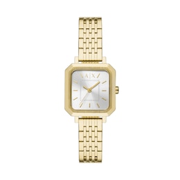 Armani Exchange Ladies' Square Dial Gold Tone Bracelet Watch