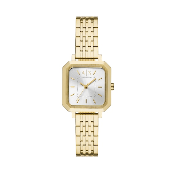 Armani Exchange Women's Square Dial Gold Tone Bracelet Watch