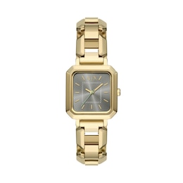 Armani Exchange Ladies' Grey Dial Gold Tone Chain Bracelet Watch