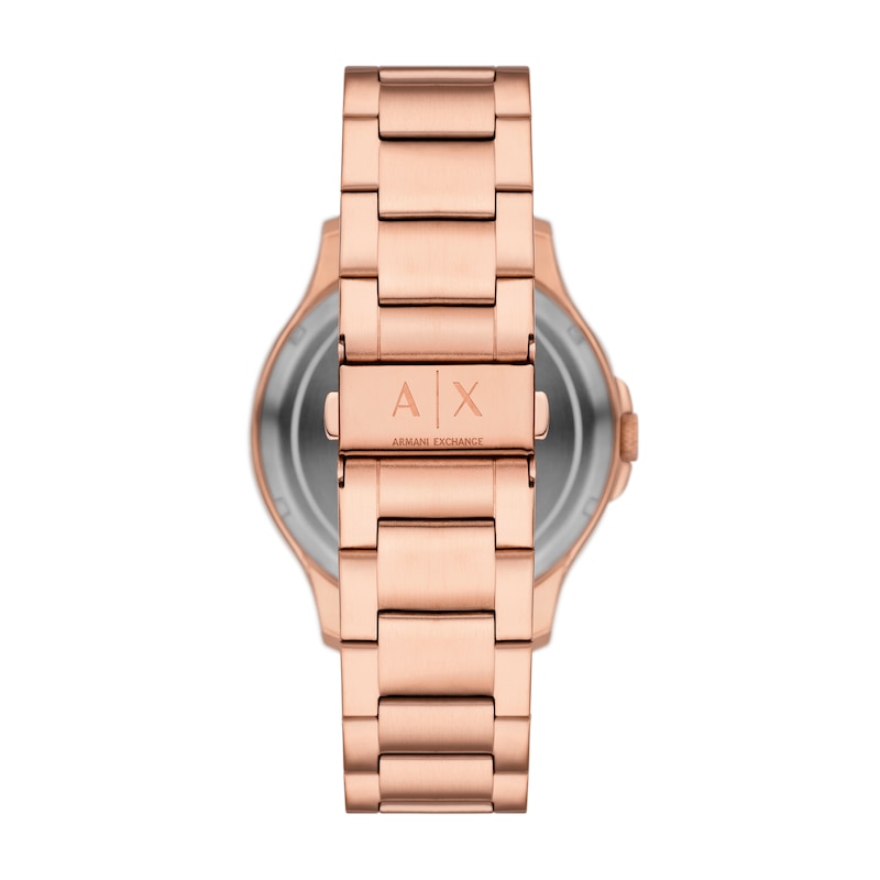 Main Image 2 of Armani Exchange Men's Black Skeleton Dial Rose Gold Bracelet Watch
