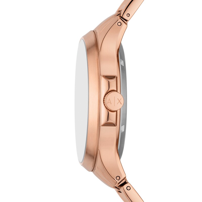 Main Image 3 of Armani Exchange Men's Black Skeleton Dial Rose Gold Bracelet Watch