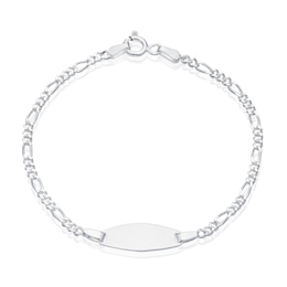 Children's Sterling Silver ID Figaro Chain Bracelet