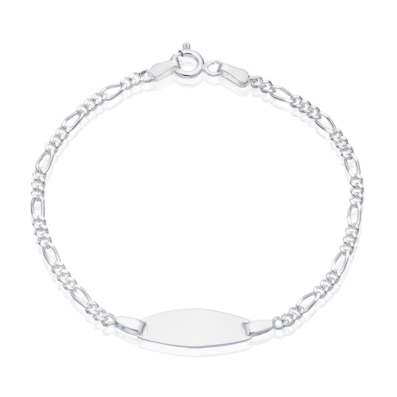 Children's Sterling Silver ID Figaro Chain Bracelet