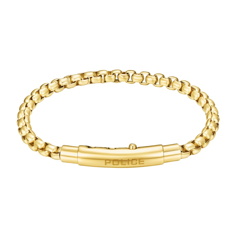 Main Image 1 of Police Fleshy Men's Gold Tone Stainless Steel Shiny Bracelet