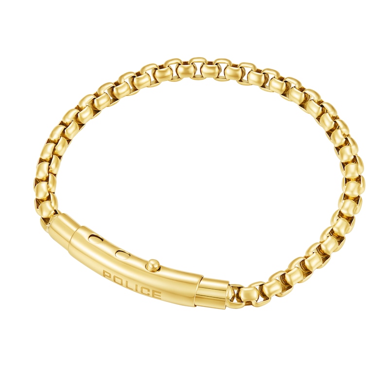 Main Image 2 of Police Fleshy Men's Gold Tone Stainless Steel Shiny Bracelet