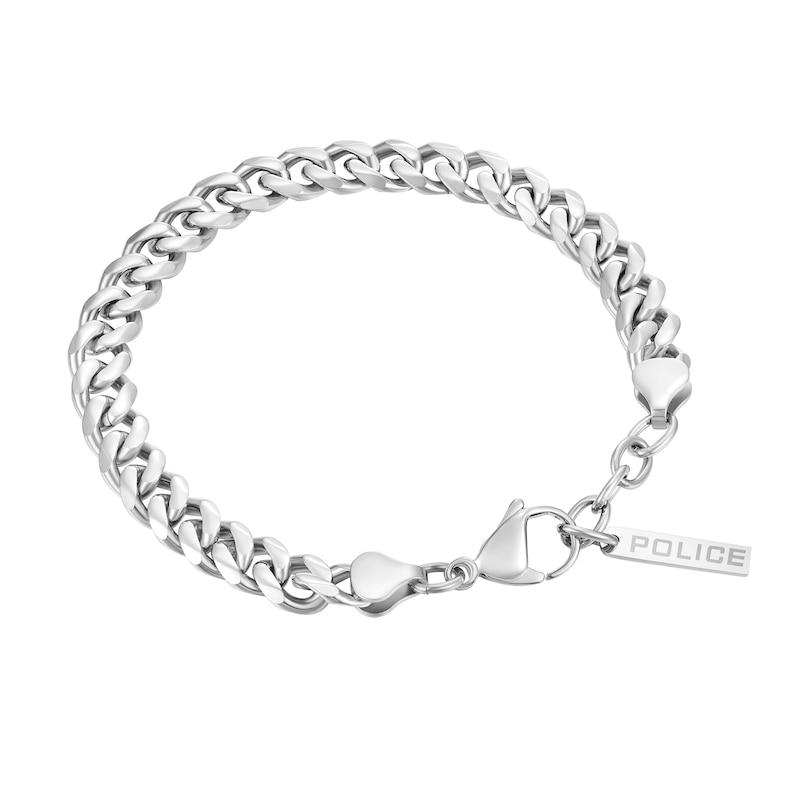 Main Image 1 of Police Long-Lasting Men's Stainless Steel Cuban Chain Bracelet