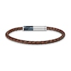 Thumbnail Image 2 of Police Plaint Men's Stainless Steel, Black & Charcoal Logo Brown Leather Bracelet