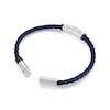 Thumbnail Image 3 of Police Warren Men's Stainless Steel Wing Logo Navy Leather Bracelet