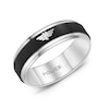 Thumbnail Image 1 of Police Men's Halo Stainless Steel Wing Logo Black Textured Ring- Size V