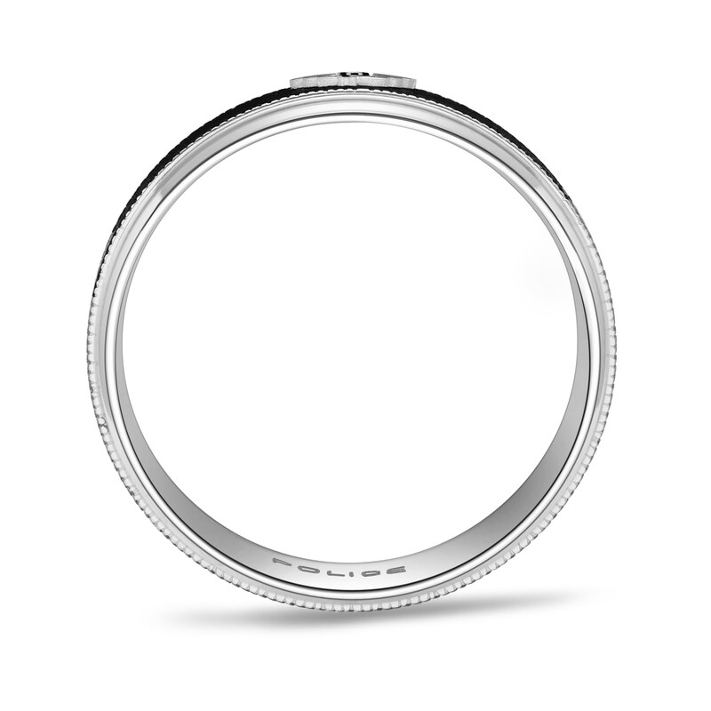 Main Image 3 of Police Men's Halo Stainless Steel Wing Logo Black Textured Ring- Size V