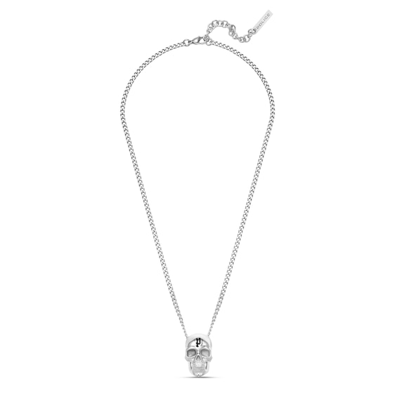 Police Vertex Mens Stainless Steel Skull Pendant Chain Necklace