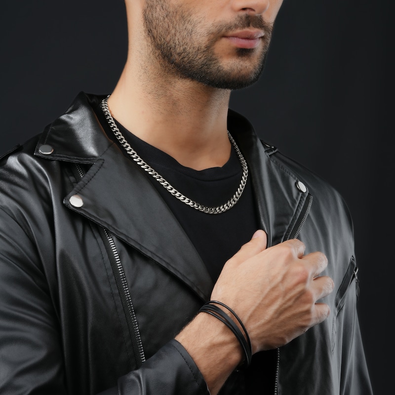 Main Image 4 of Police Docile Men's Stainless Steel Curb Chain Necklace