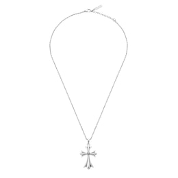 Police Grace IV Men's Polished Stainless Steel Black Fill Cross Necklace