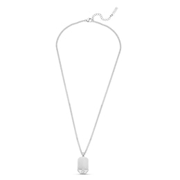 Police Men's Motive Gun Wing Logo Tag Necklace