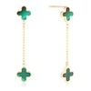 Thumbnail Image 1 of 9ct Yellow Gold Malachite Petal Drop Earrings