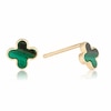 Thumbnail Image 1 of 9ct Yellow Gold Malachite Petal Stud Earrings