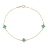 Thumbnail Image 1 of 9ct Yellow Gold Malachite Petal Station Bracelet