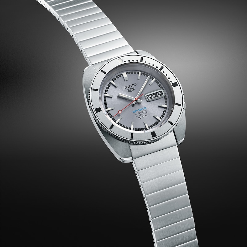 Main Image 2 of Seiko 5 Sports 'Ash blue' 1968 Recreation Limited Edition Men's Bracelet Watch