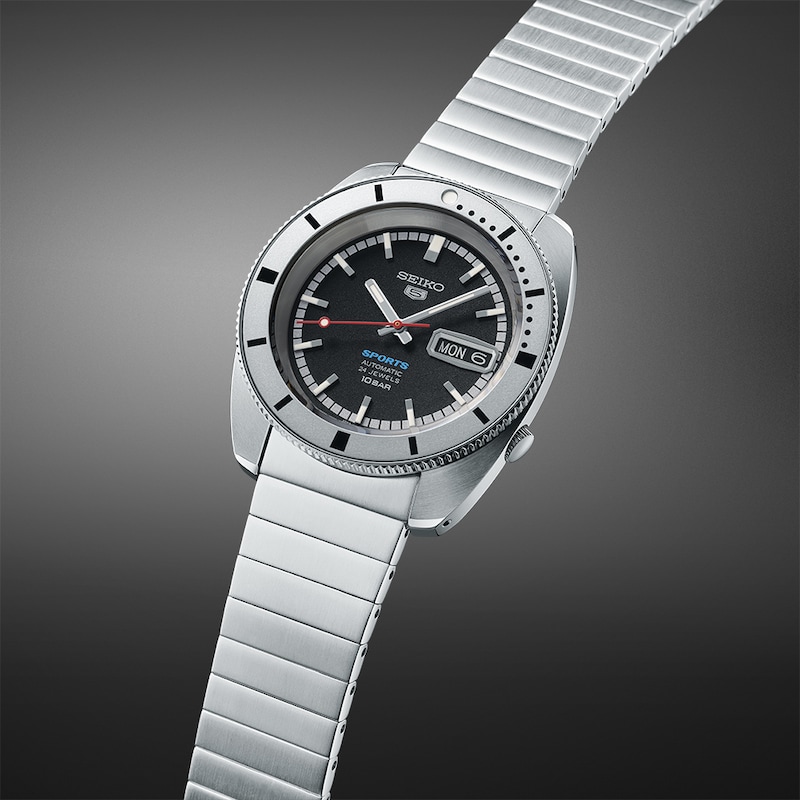 Main Image 2 of Seiko 5 Sports 'Pepper Black' 1968 Recreation Limited Edition Men's Bracelet Watch
