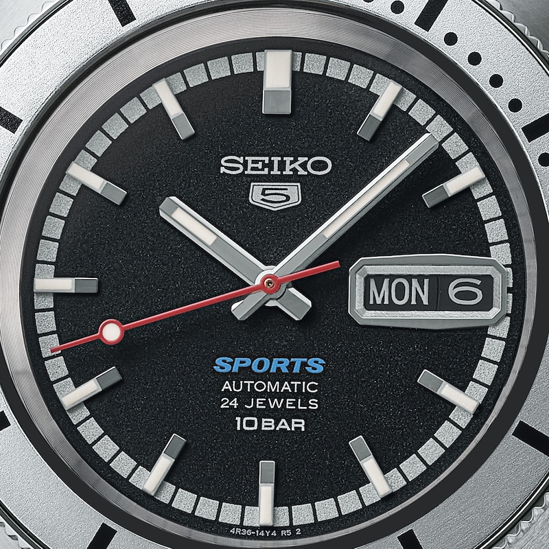 Main Image 4 of Seiko 5 Sports 'Pepper Black' 1968 Recreation Limited Edition Men's Bracelet Watch