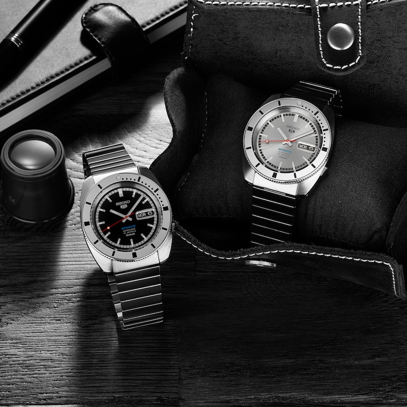 Main Image 5 of Seiko 5 Sports 'Pepper Black' 1968 Recreation Limited Edition Men's Bracelet Watch