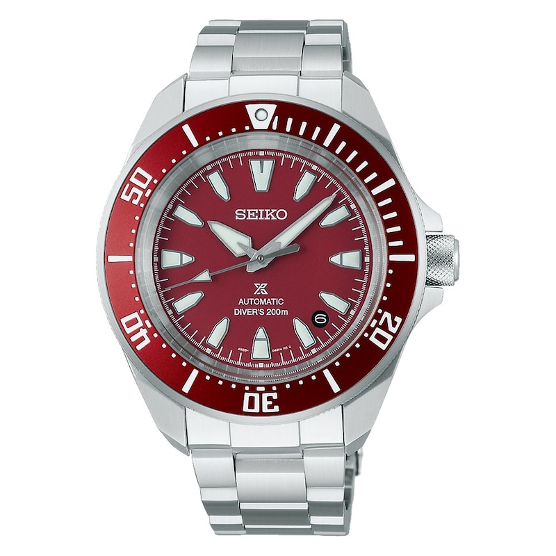Main Image 1 of Seiko Prospex 4R Red Dial ‘Shog-urai’ Diver Men's Bracelet Watch