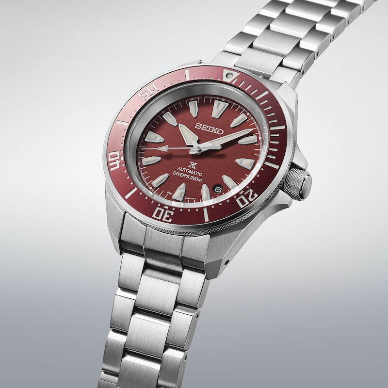 Main Image 2 of Seiko Prospex 4R Red Dial ‘Shog-urai’ Diver Men's Bracelet Watch