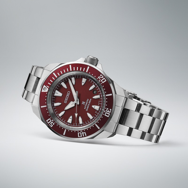 Main Image 3 of Seiko Prospex 4R Red Dial ‘Shog-urai’ Diver Men's Bracelet Watch
