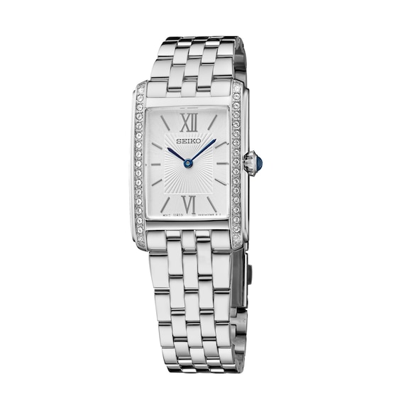 Seiko Conceptual Women's Silver Rectangle Dial Stainless Steel Bracelet Watch