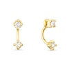 Thumbnail Image 1 of Gold Tone Cubic Zirconia Ear Jacket Stud Earrings
