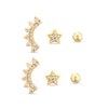 Thumbnail Image 1 of Gold Tone 3 Set Cubic Zirconia Stud Earrings